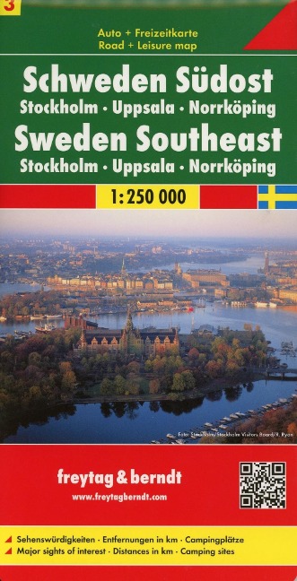 FuB Schweden 03 Südost, Stockholm, Uppsala, Norrköping 1 : 250 000. Autokarte