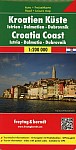 Kroatien Küste, Istrien - Dalmatien - Dubrovnik 1 : 200 000 Autokarte