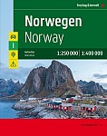 Norwegen, Autoatlas 1:250.000 - 1:400.000