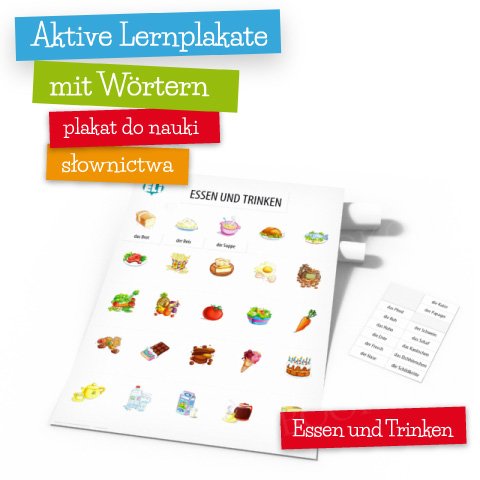 Aktive Lernplakate mit Wörtern - Essen und Trinken Plakat