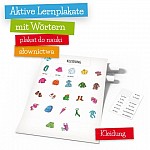 Aktive Lernplakate mit Wörtern - Kleidung Plakat