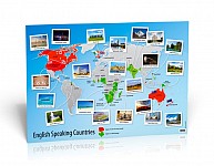 English Speaking Countries Map Plakat